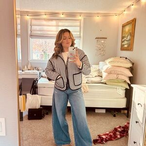 Amazon women’s Gingham Jacket - Black and White